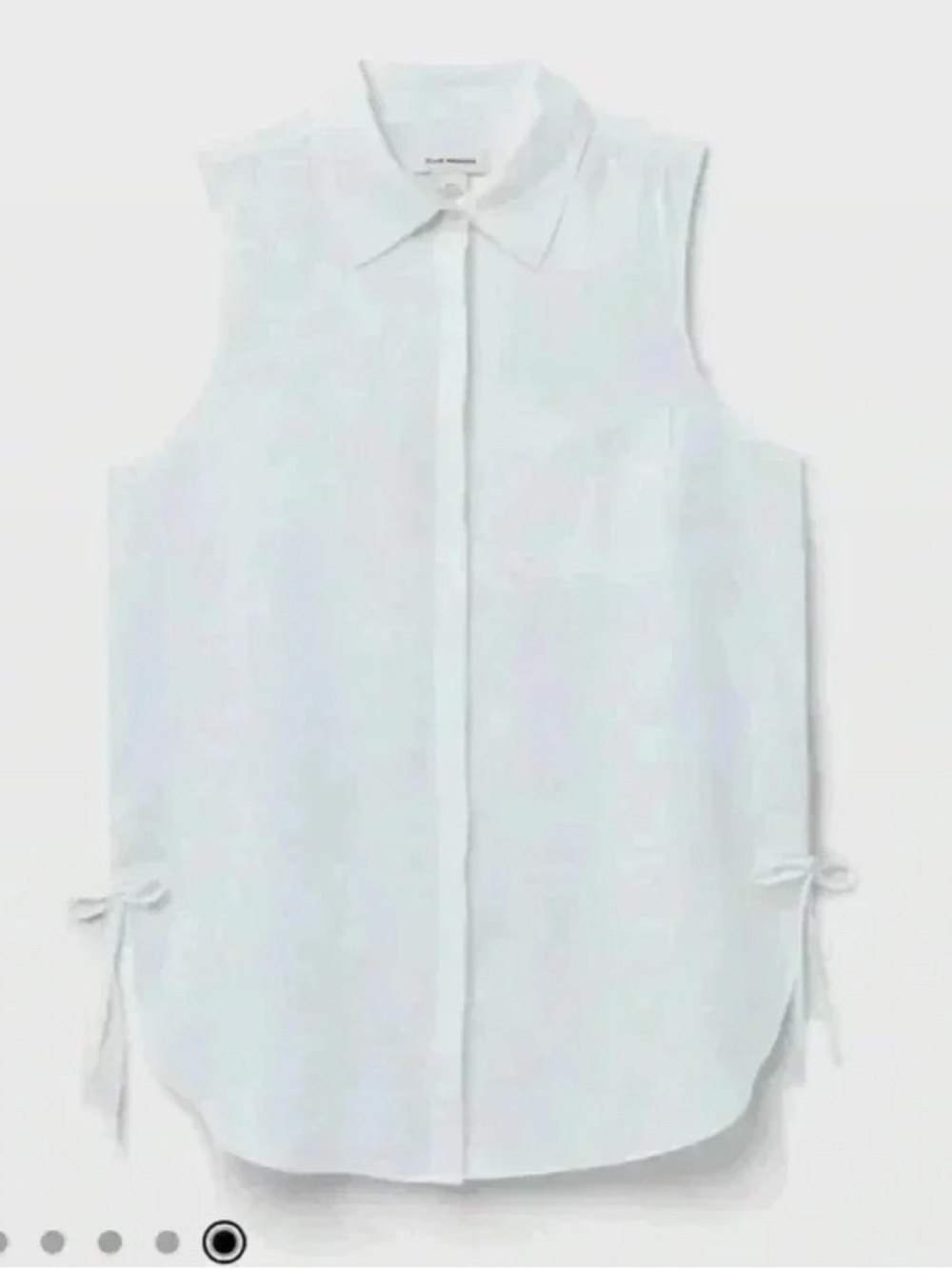 NWT Club Monaco Sleeveless White Button-Front Blouse with Side Ties Size S